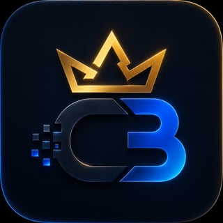 CrownByte – Original-Signet in Blau und Gold