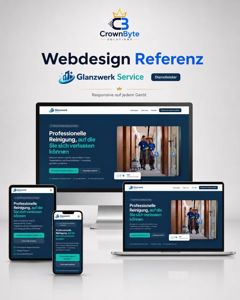 Designkonzept Dienstleister-Website als Gestaltungsbeispiel